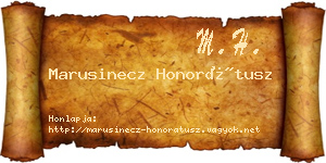 Marusinecz Honorátusz névjegykártya